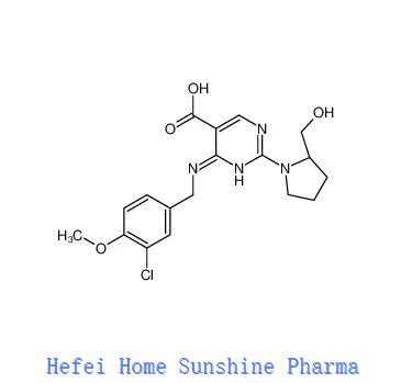 Ácido 4- (3-cloro-4-metoxibenzilamino) -2 - ((S) -2- (hidroximetil) pirrolidin-1-il) pirimidina-5-carboxílico CAS 330785-84-7