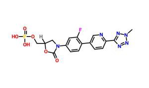 (R) -3- (4- (2- (2-metiltetrazol-5-il) piridin-5-il) -3-fluorofenil) -5-hidroximetiloxazolidin-2-ona Diidrogenofosfato CAS 856867-55-5
